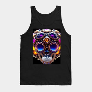 Skull Spooky neon Trippy drunk Tank Top